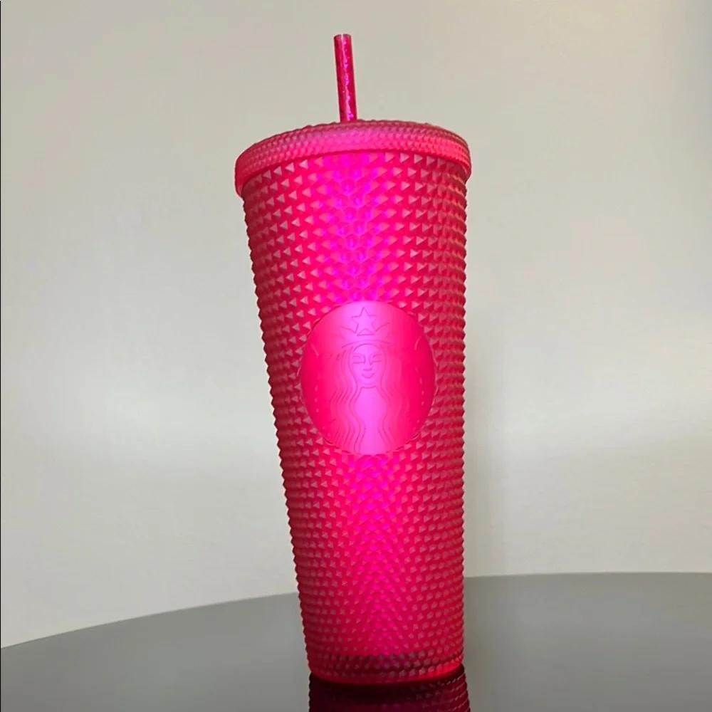 Starbucks 2023 Ruby Pink Studded Soft Touch Limited Edition Venti Cold Tumbler
